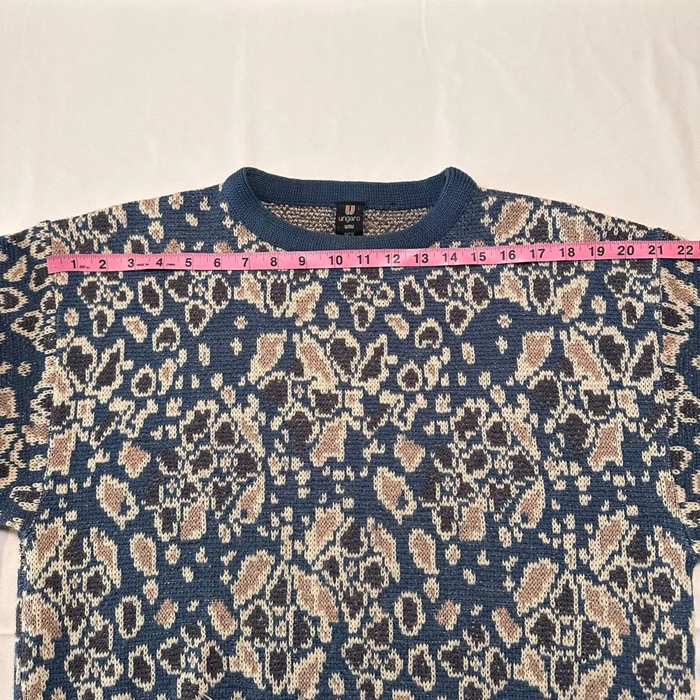 Vintage Ungaro Uomo Abstract Floral Knit Sweater | Paris Designer Pullover